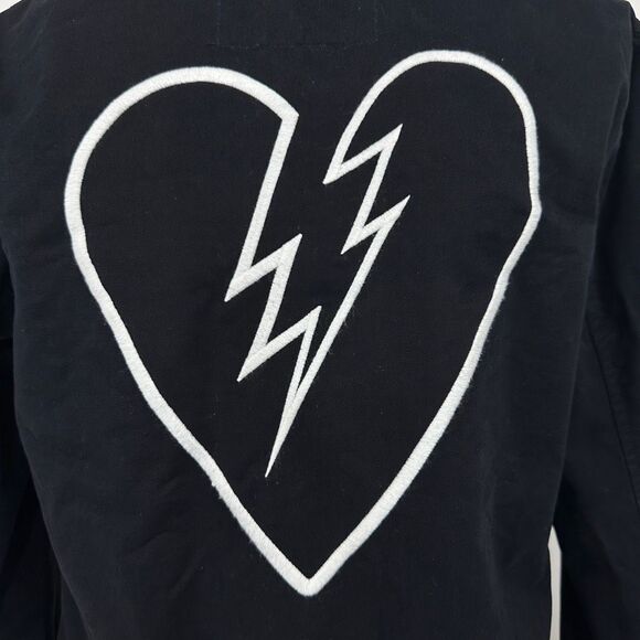 Zadig & Voltaire Kavy Military Jacket Broken Heart Sz M Edgy Rock Chic Punk - Picture 7 of 16